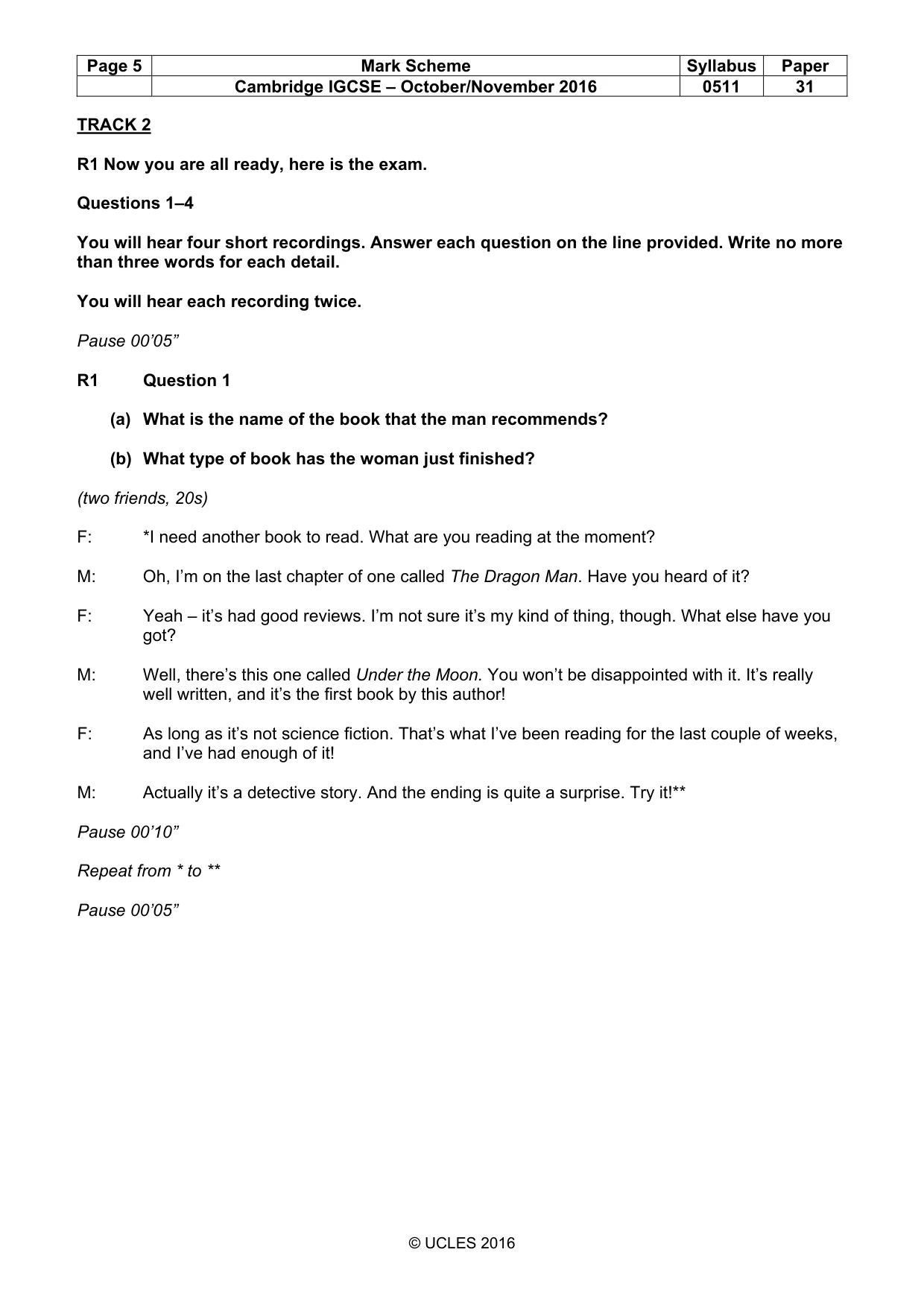 Mark scheme, page 5 of 12