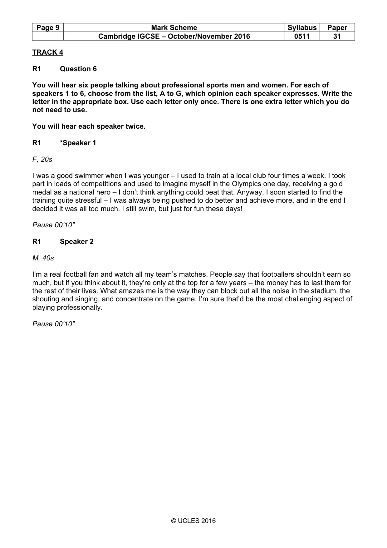 Mark scheme, page 9 of 12