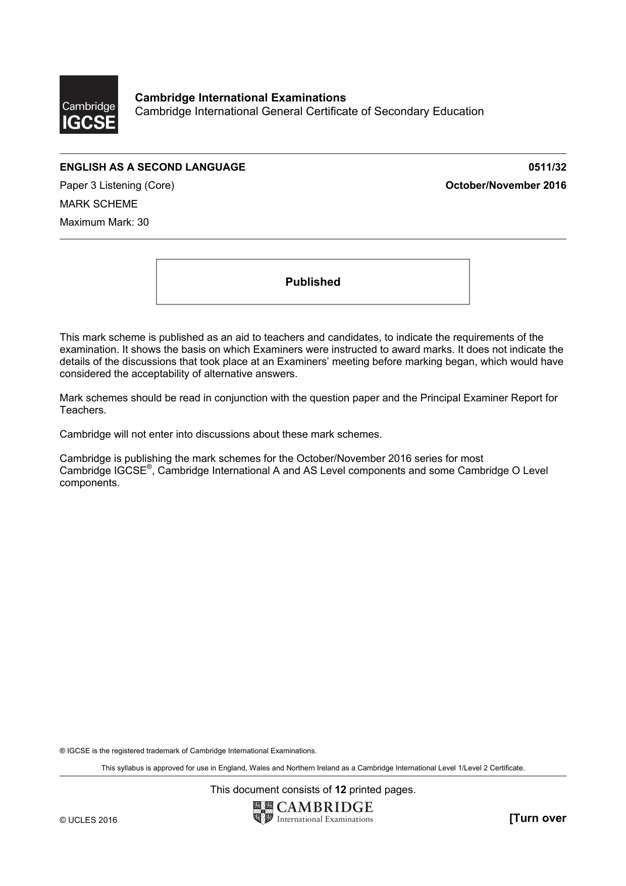 Mark scheme, page 1 of 12