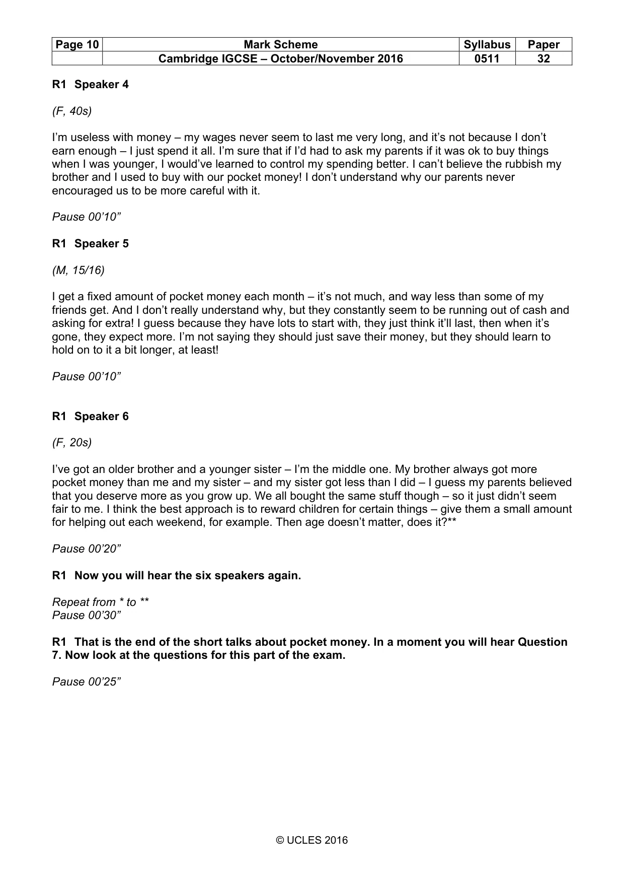 Mark scheme, page 10 of 12
