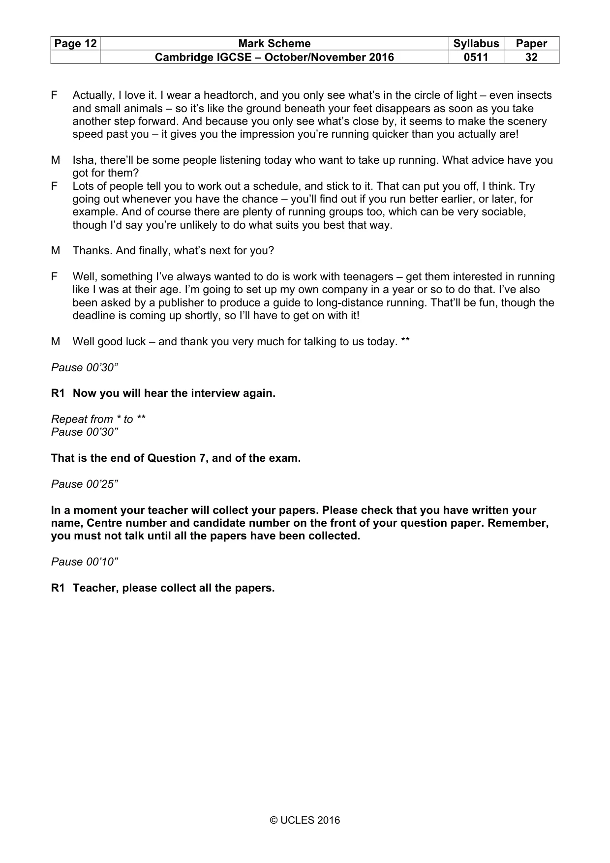 Mark scheme, page 12 of 12