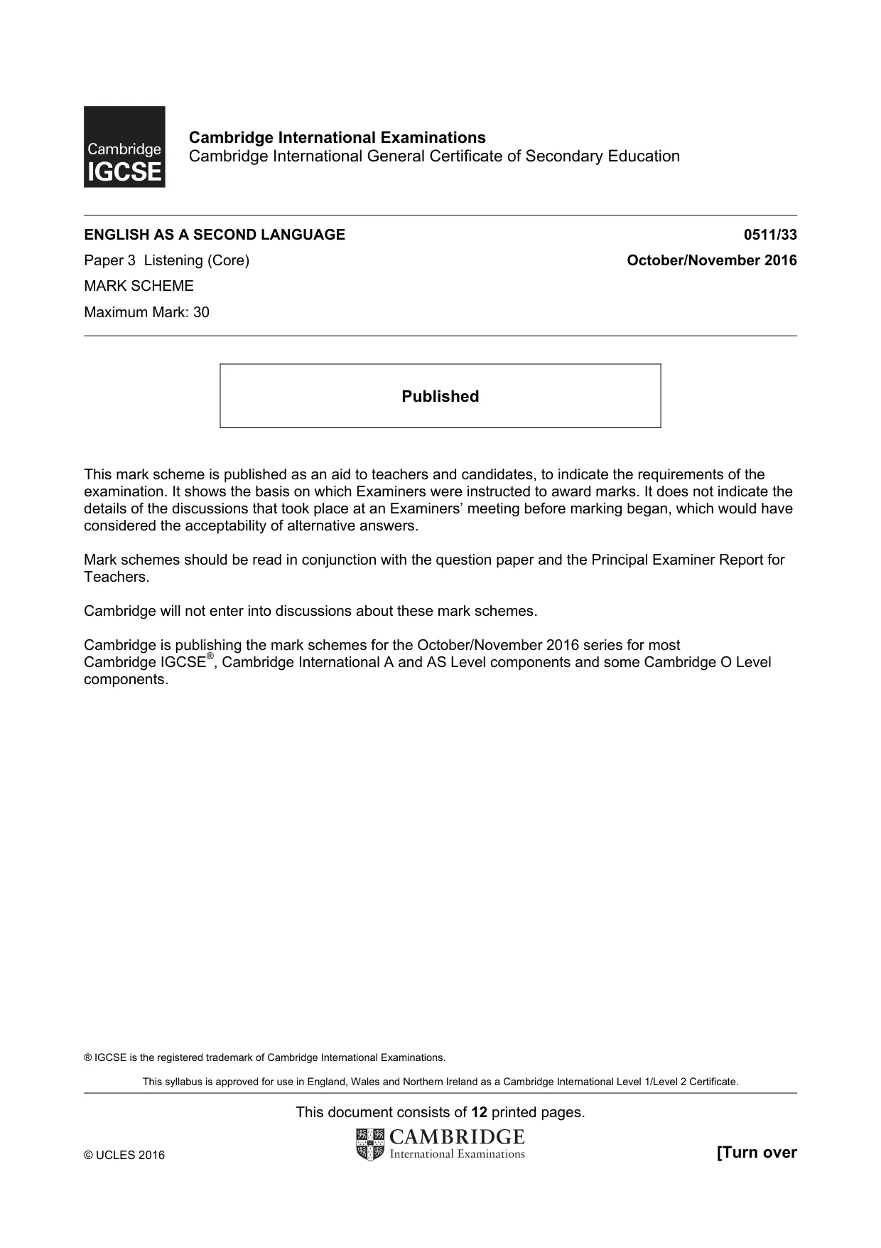 Mark scheme, page 1 of 12