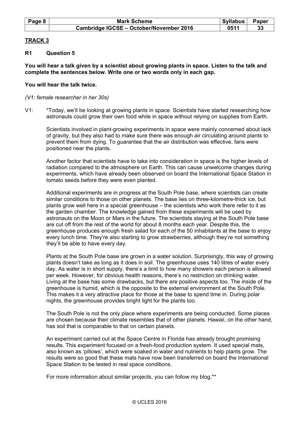 Mark scheme, page 8 of 12