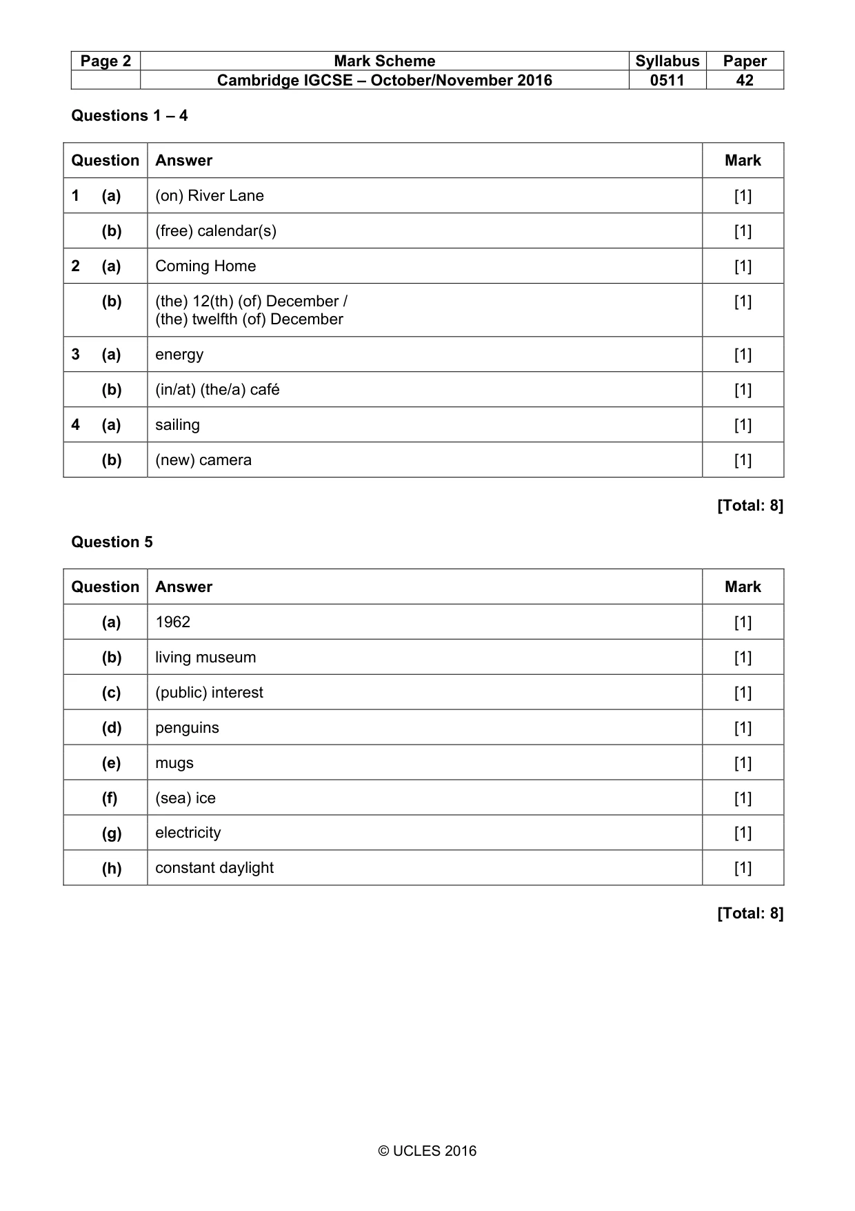 Mark scheme, page 2 of 16