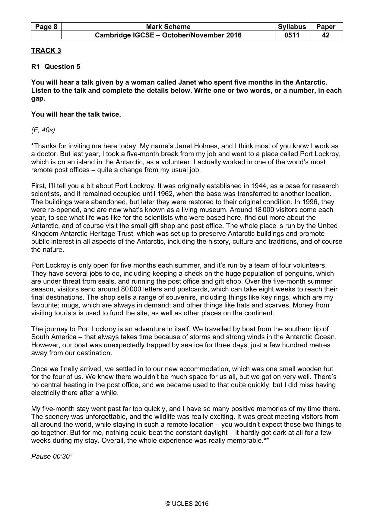Mark scheme, page 8 of 16