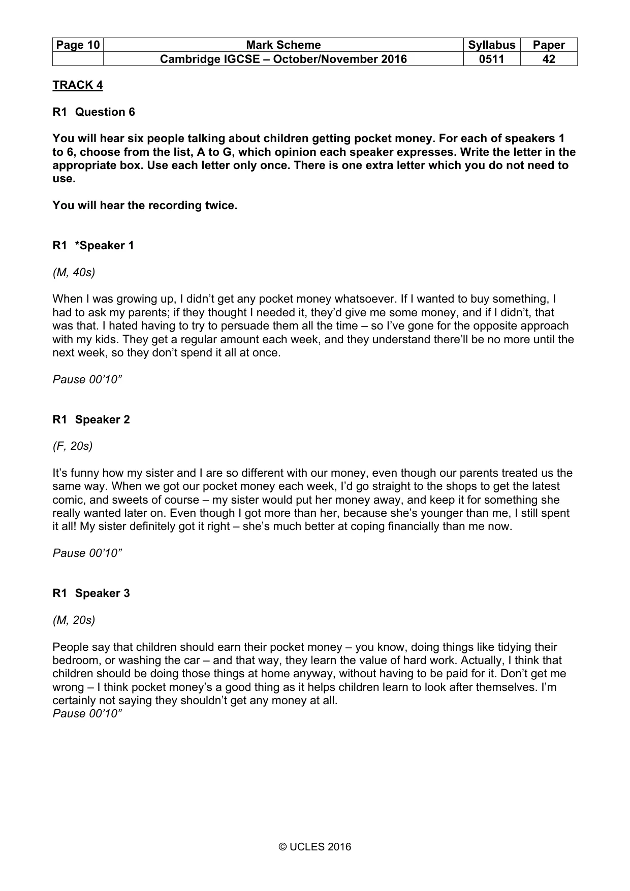 Mark scheme, page 10 of 16