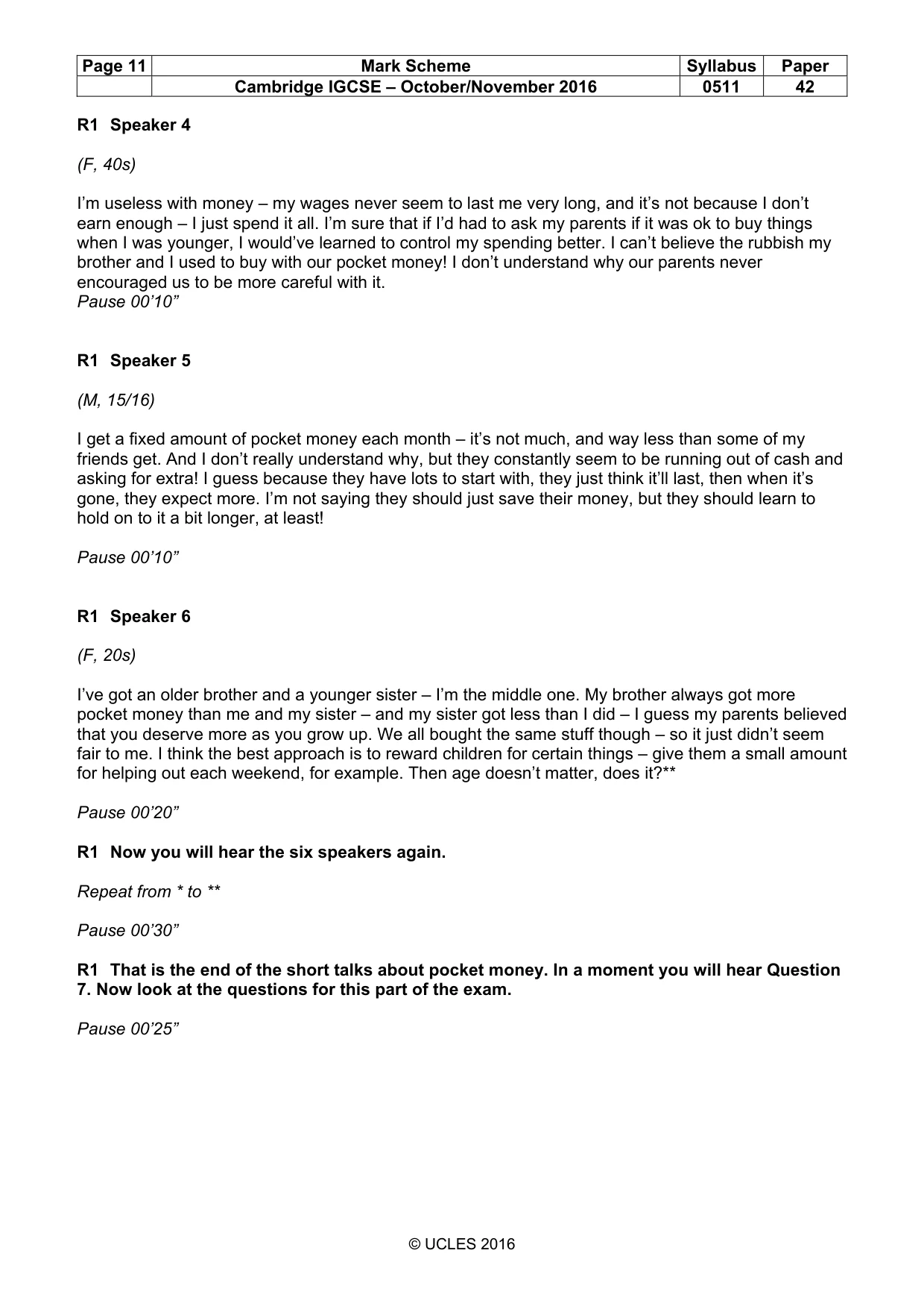 Mark scheme, page 11 of 16