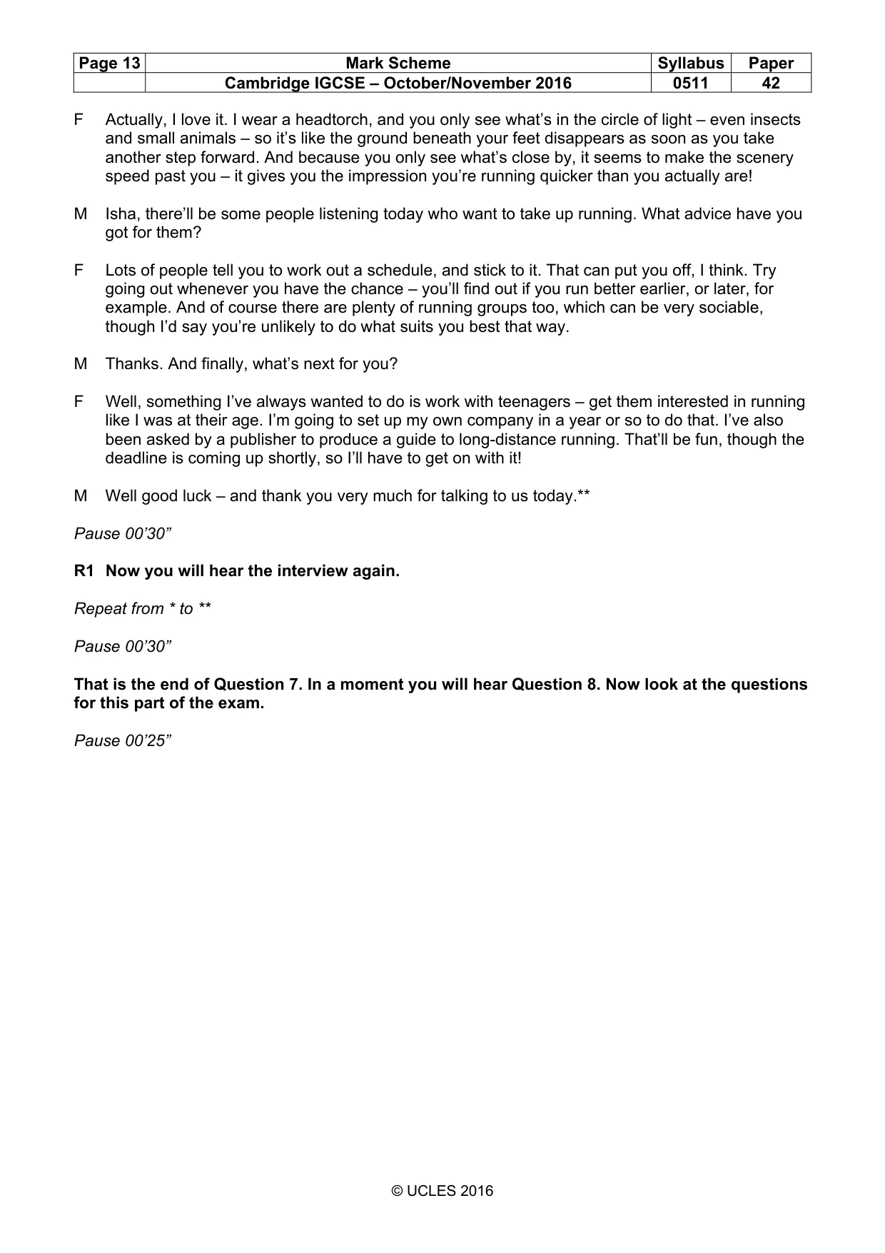 Mark scheme, page 13 of 16