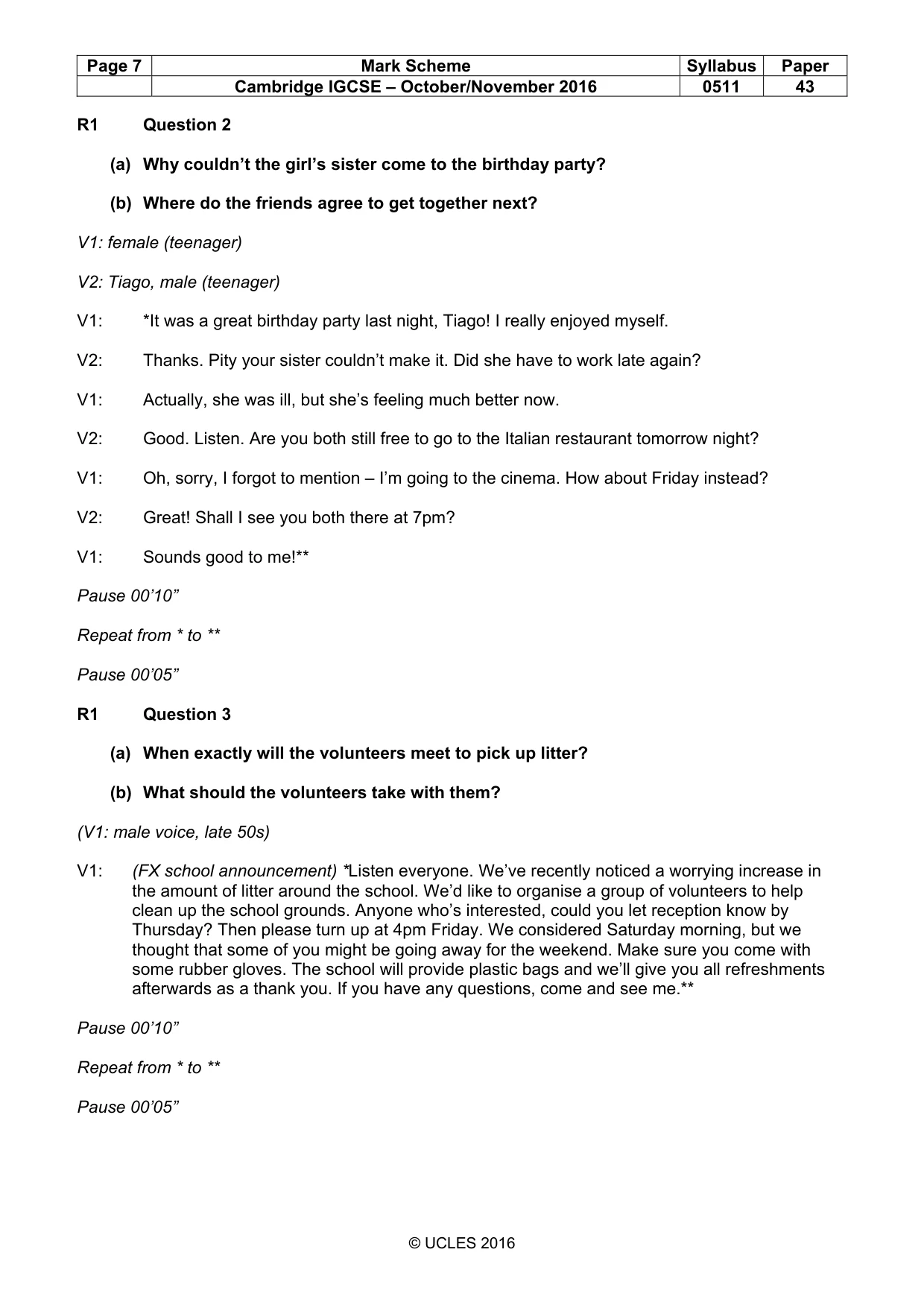 Mark scheme, page 7 of 16
