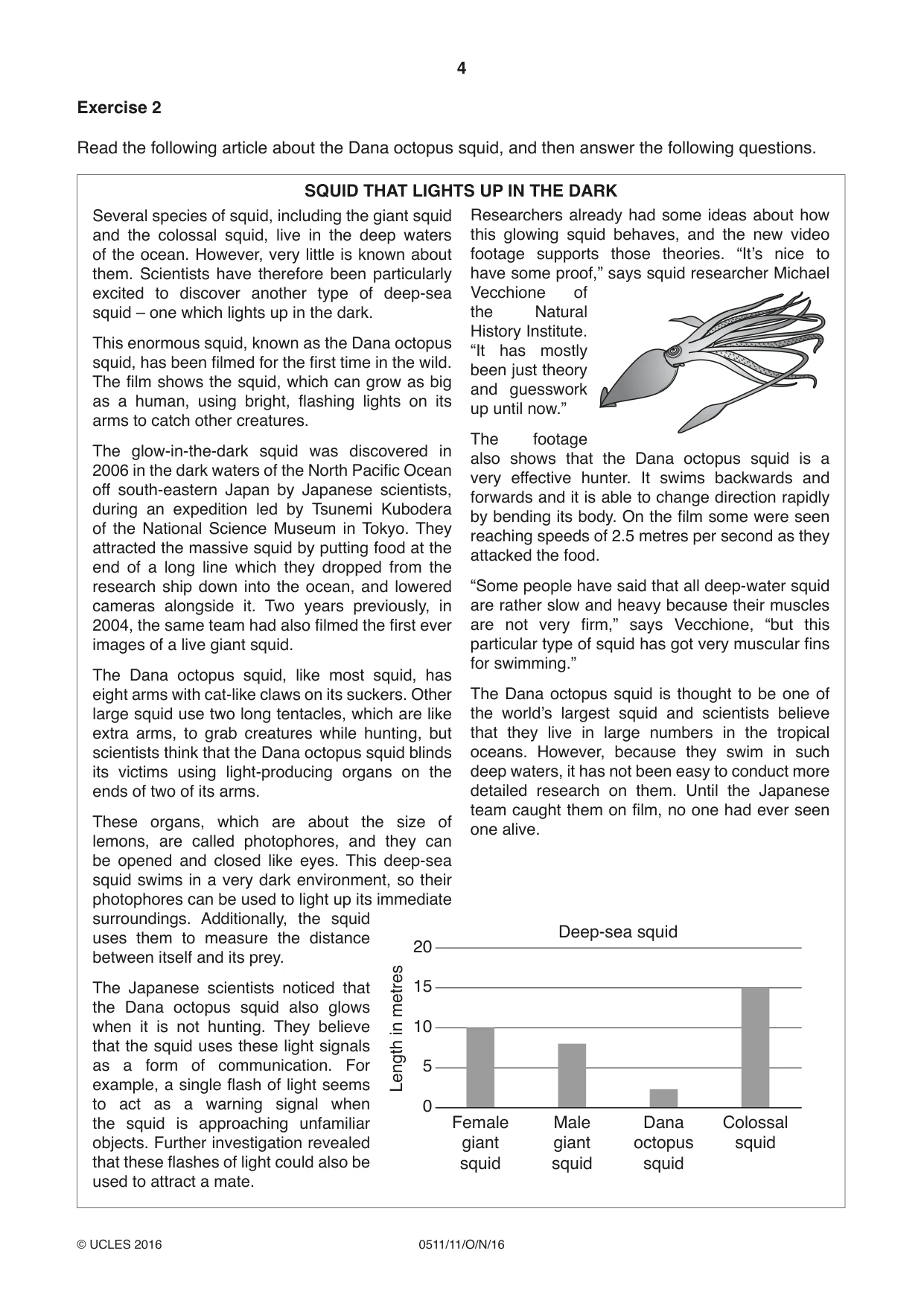 Cambridge IGCSE English - Second Language (count-in oral) 0511 2016 Oct/Nov Paper 1 · Variant 1 question paper, page 4 of 16