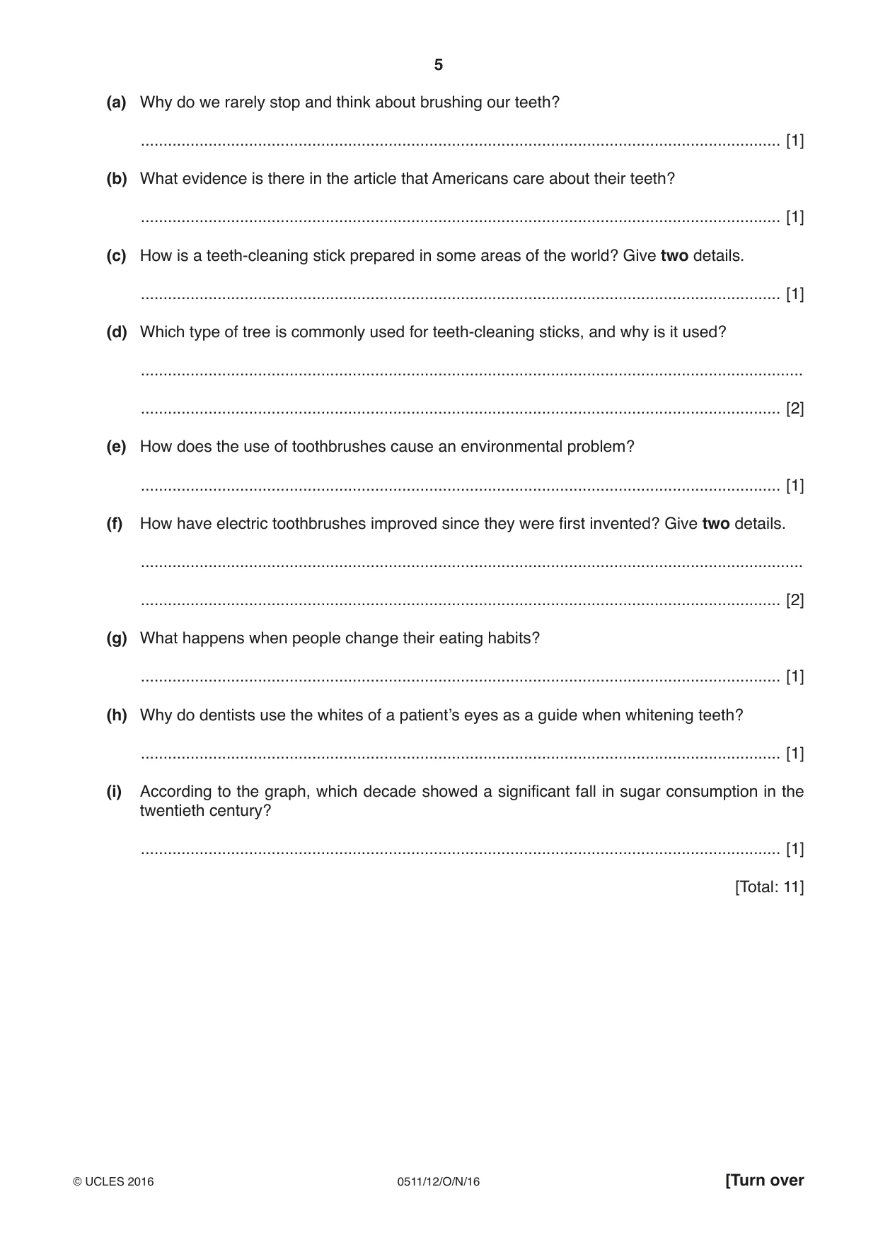 Cambridge IGCSE English - Second Language (count-in oral) 0511 2016 Oct/Nov Paper 1 · Variant 2 question paper, page 5 of 16