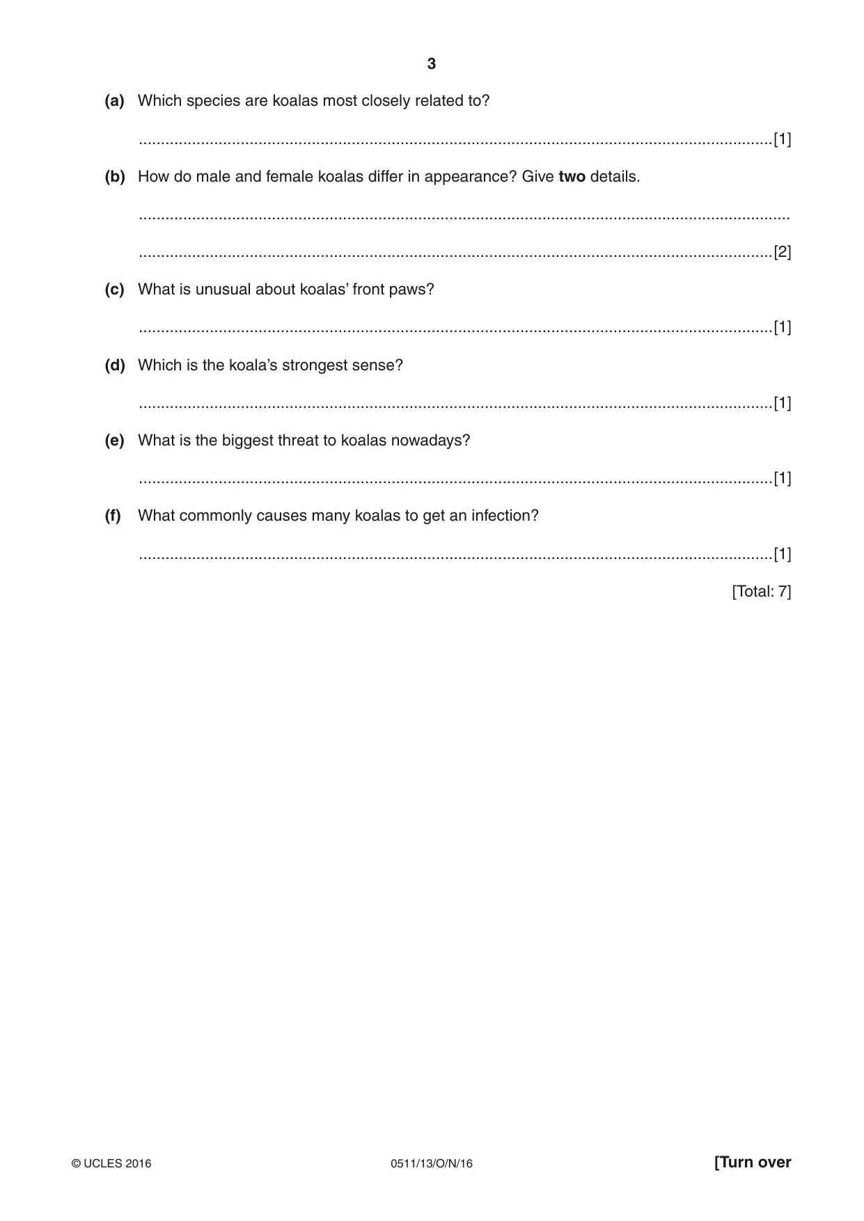 Cambridge IGCSE English - Second Language (count-in oral) 0511 2016 Oct/Nov Paper 1 · Variant 3 question paper, page 3 of 16