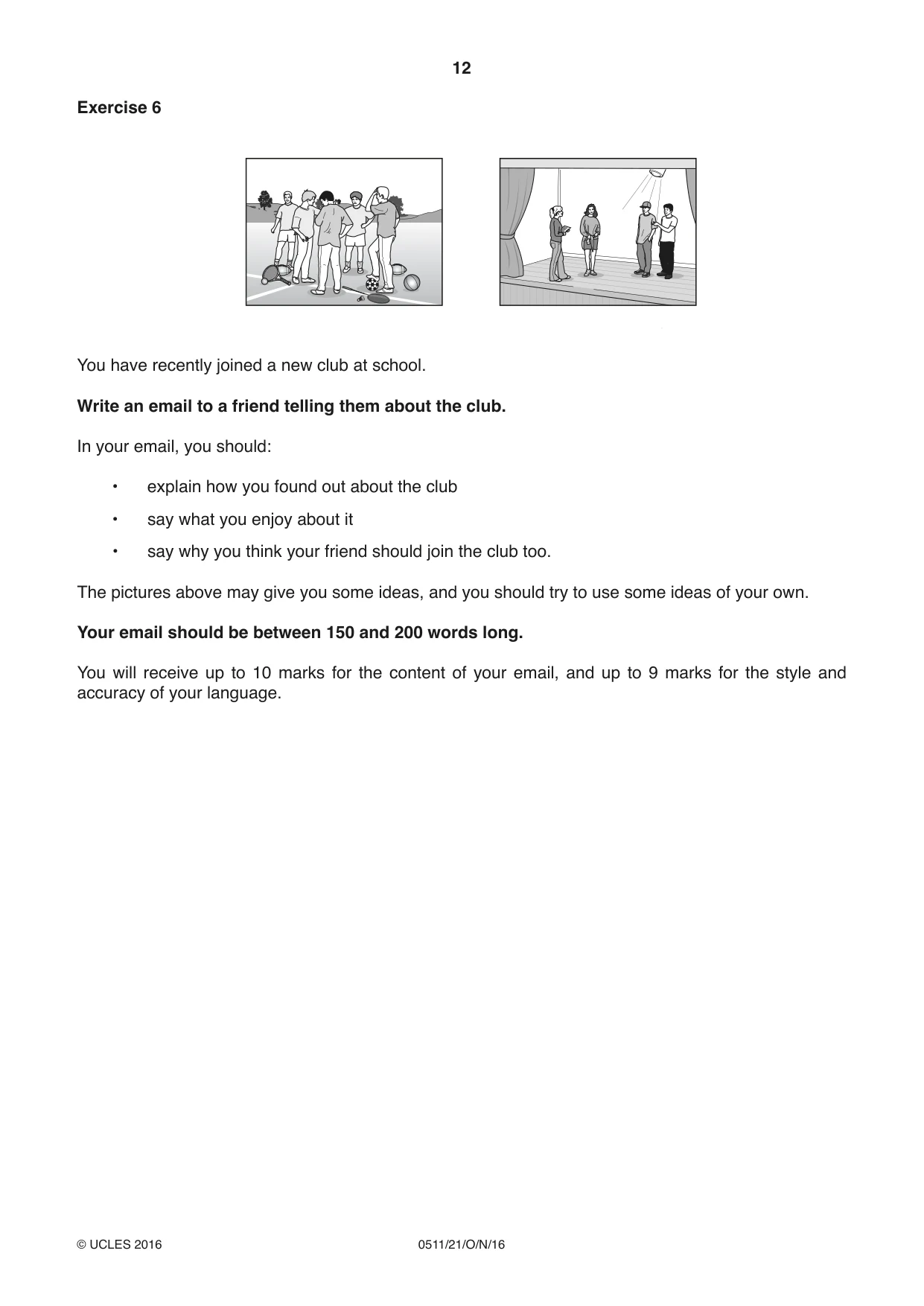 Cambridge IGCSE English - Second Language (count-in oral) 0511 2016 Oct/Nov Paper 2 · Variant 1 question paper, page 12 of 16
