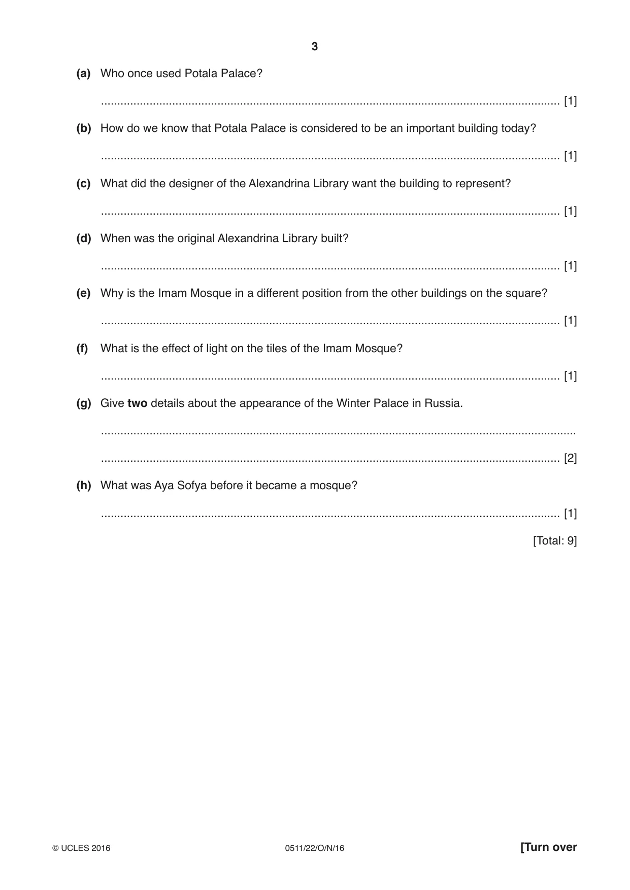 Cambridge IGCSE English - Second Language (count-in oral) 0511 2016 Oct/Nov Paper 2 · Variant 2 question paper, page 3 of 16