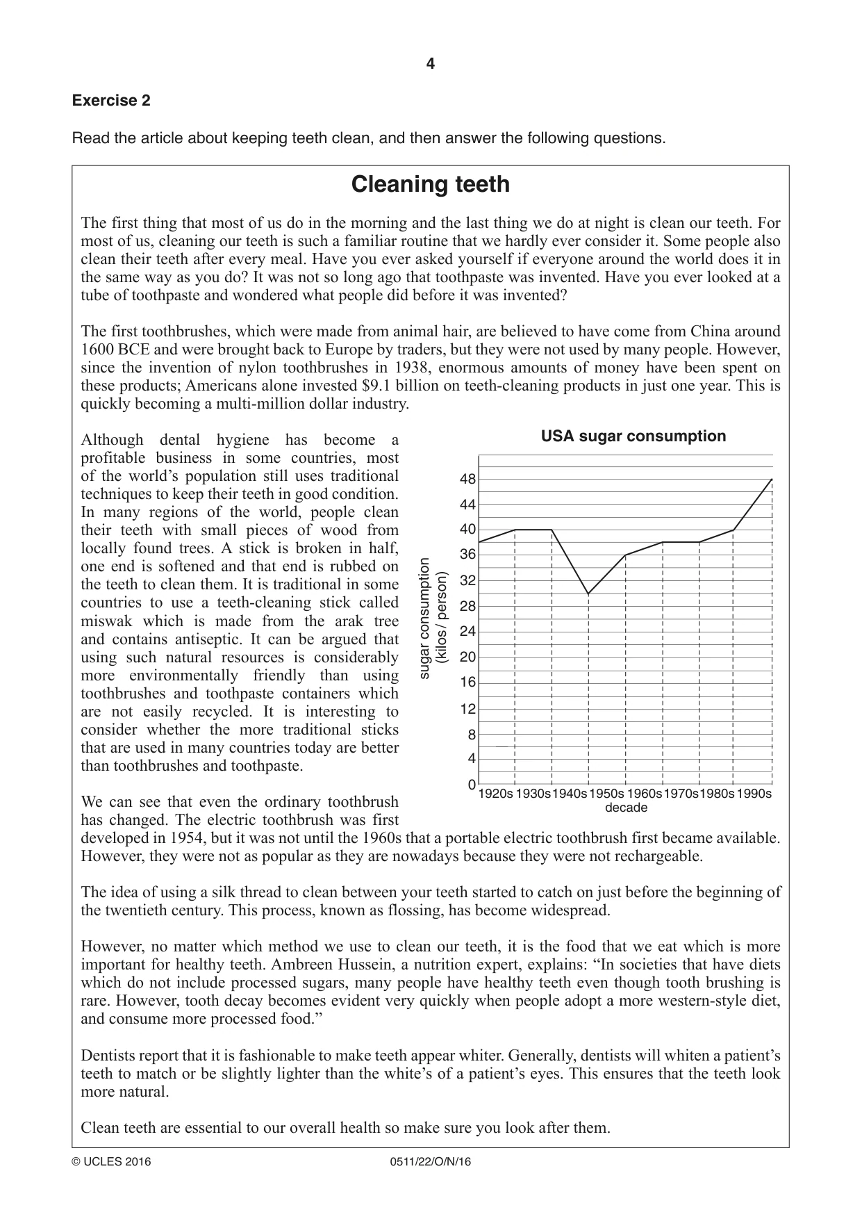 Cambridge IGCSE English - Second Language (count-in oral) 0511 2016 Oct/Nov Paper 2 · Variant 2 question paper, page 4 of 16
