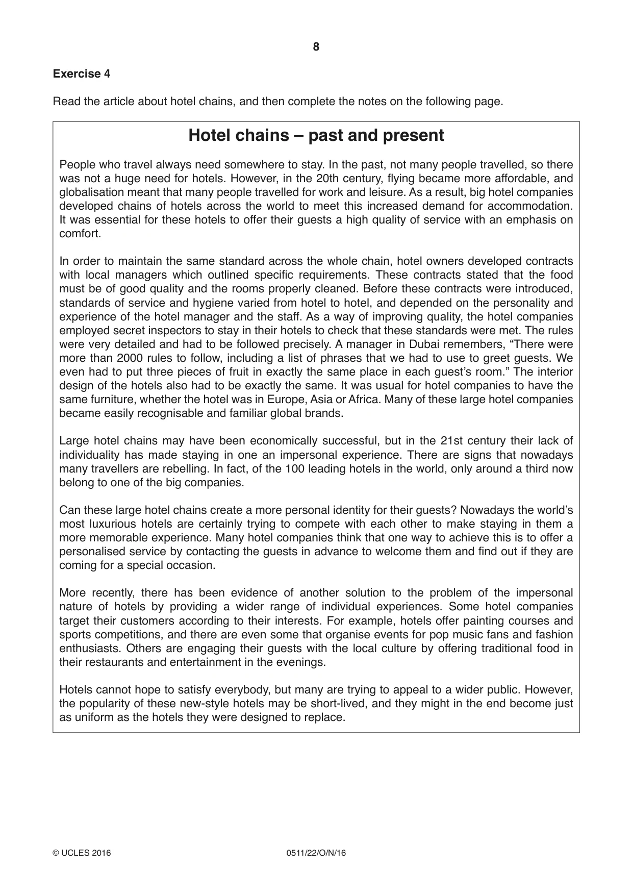 Cambridge IGCSE English - Second Language (count-in oral) 0511 2016 Oct/Nov Paper 2 · Variant 2 question paper, page 8 of 16