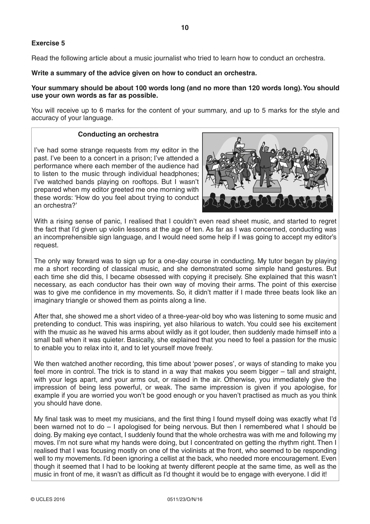 Cambridge IGCSE English - Second Language (count-in oral) 0511 2016 Oct/Nov Paper 2 · Variant 3 question paper, page 10 of 16