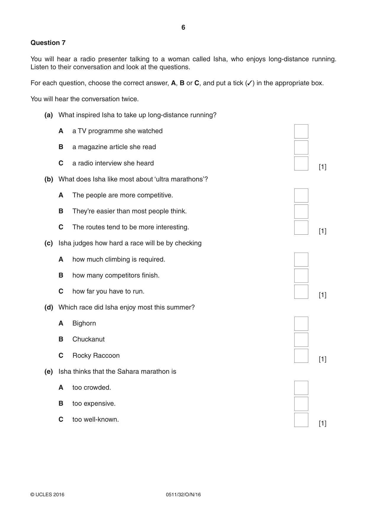 Cambridge IGCSE English - Second Language (count-in oral) 0511 2016 Oct/Nov Paper 3 · Variant 2 question paper, page 6 of 8