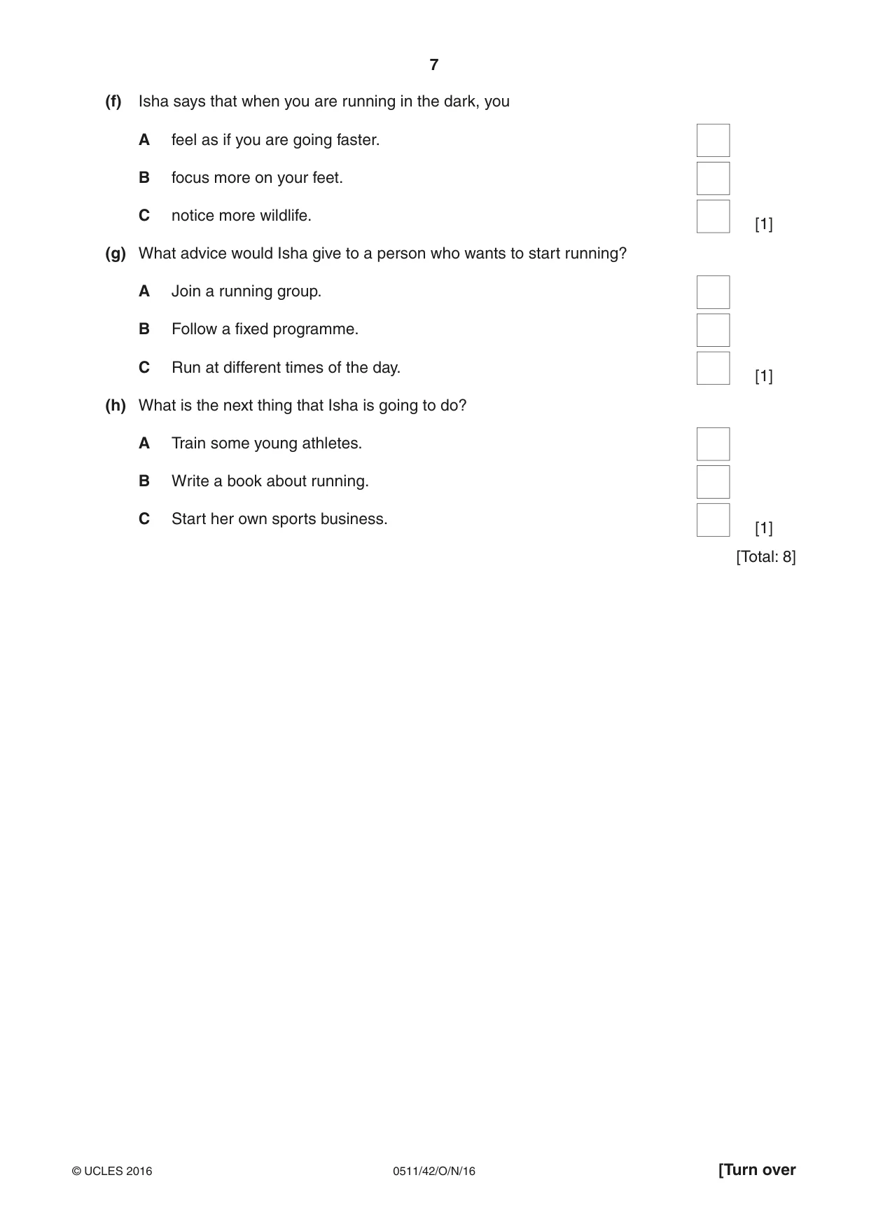 Cambridge IGCSE English - Second Language (count-in oral) 0511 2016 Oct/Nov Paper 4 · Variant 2 question paper, page 7 of 12