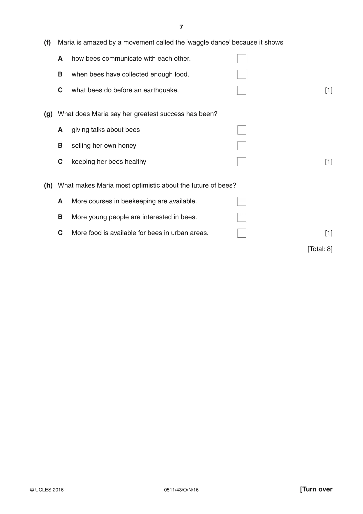Cambridge IGCSE English - Second Language (count-in oral) 0511 2016 Oct/Nov Paper 4 · Variant 3 question paper, page 7 of 12