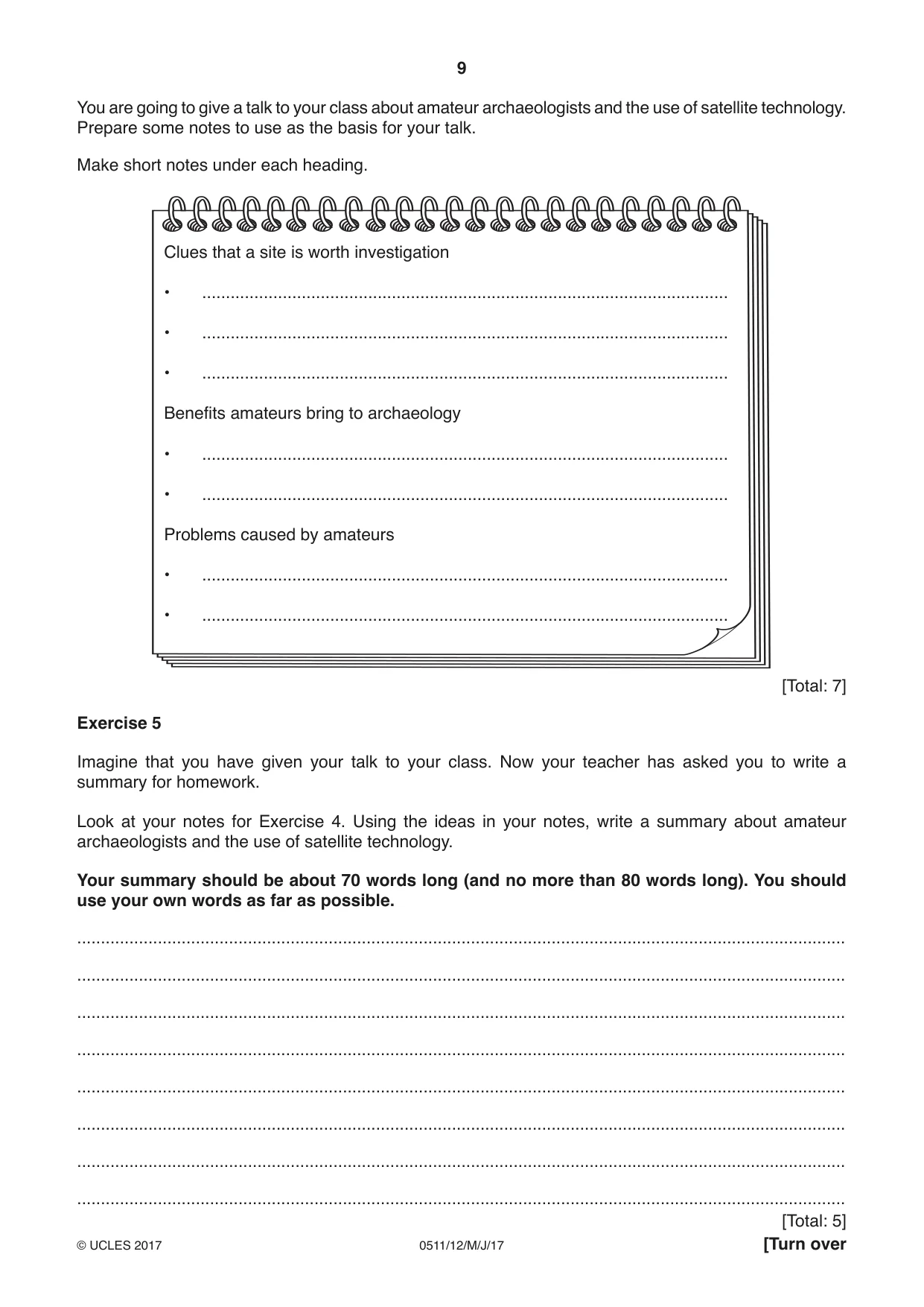 Cambridge IGCSE English - Second Language (count-in oral) 0511 2017 May/June Paper 1 · Variant 2 question paper, page 9 of 16