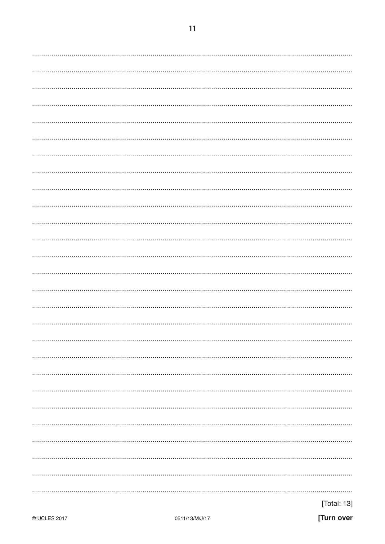 Cambridge IGCSE English - Second Language (count-in oral) 0511 2017 May/June Paper 1 · Variant 3 question paper, page 11 of 16