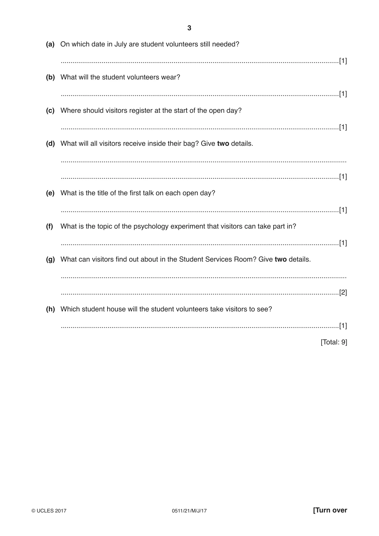Cambridge IGCSE English - Second Language (count-in oral) 0511 2017 May/June Paper 2 · Variant 1 question paper, page 3 of 16