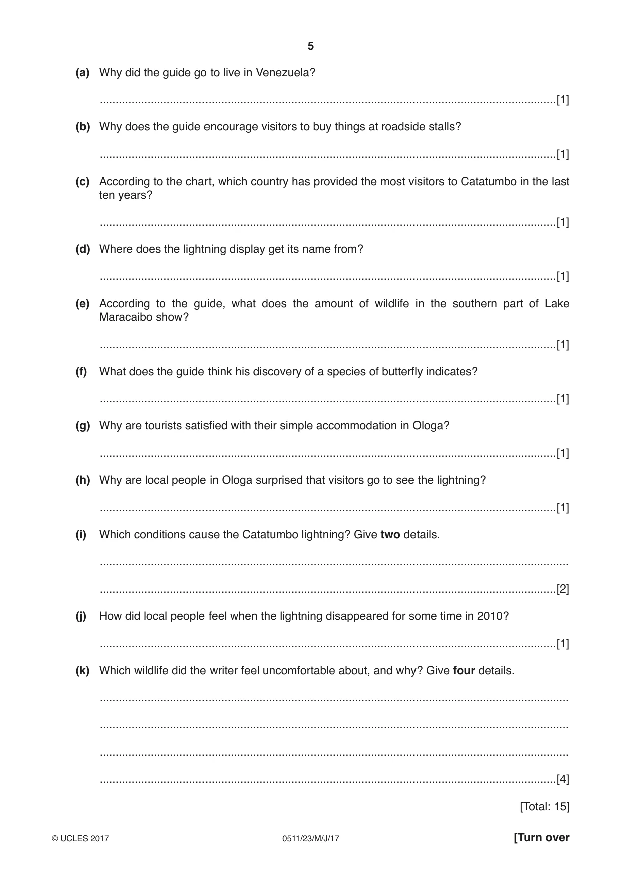 Cambridge IGCSE English - Second Language (count-in oral) 0511 2017 May/June Paper 2 · Variant 3 question paper, page 5 of 16