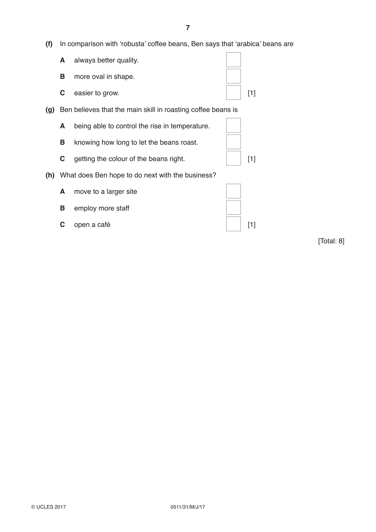 Cambridge IGCSE English - Second Language (count-in oral) 0511 2017 May/June Paper 3 · Variant 1 question paper, page 7 of 8