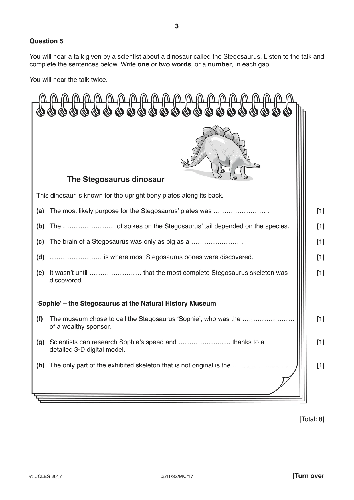 Cambridge IGCSE English - Second Language (count-in oral) 0511 2017 May/June Paper 3 · Variant 3 question paper, page 3 of 8