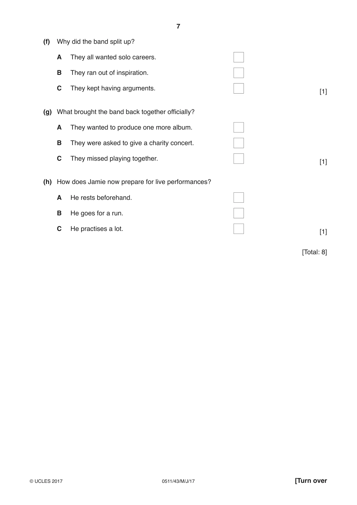 Cambridge IGCSE English - Second Language (count-in oral) 0511 2017 May/June Paper 4 · Variant 3 question paper, page 7 of 12