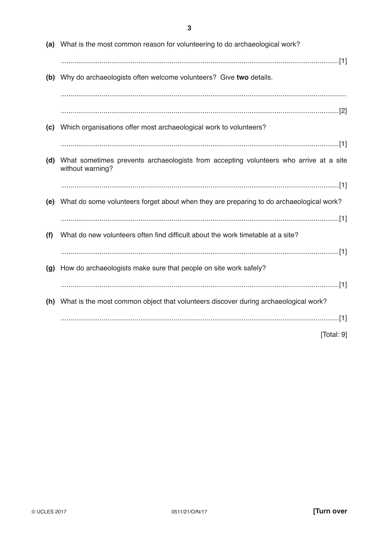 Cambridge IGCSE English - Second Language (count-in oral) 0511 2017 Oct/Nov Paper 2 · Variant 1 question paper, page 3 of 16