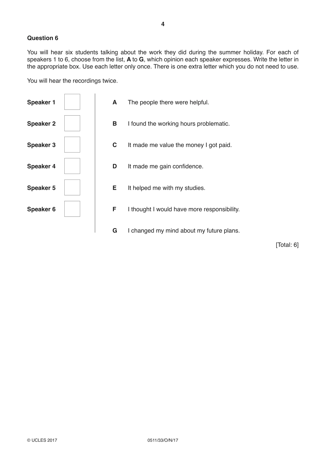 Cambridge IGCSE English - Second Language (count-in oral) 0511 2017 Oct/Nov Paper 3 · Variant 3 question paper, page 4 of 8
