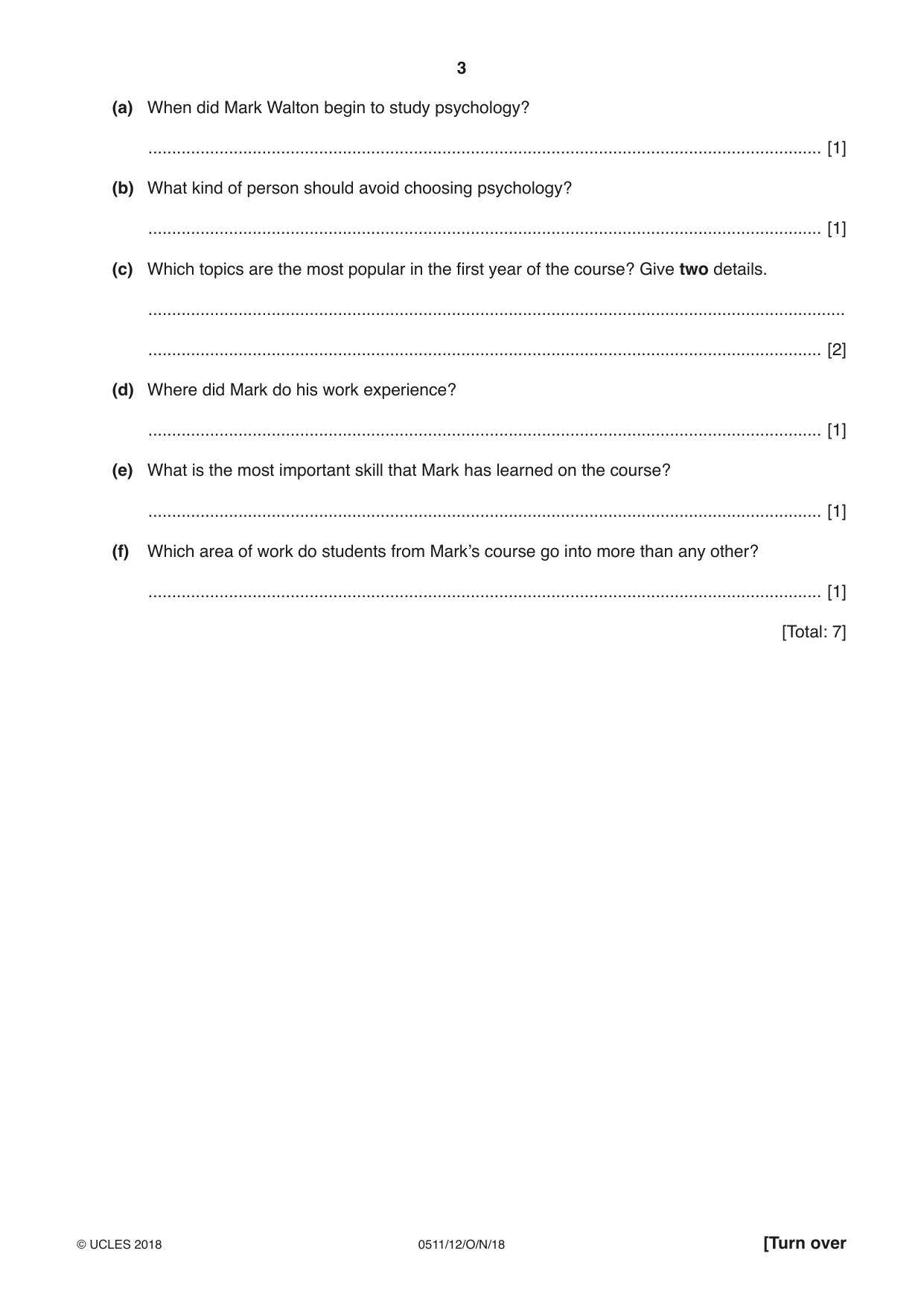 Cambridge IGCSE English - Second Language (count-in oral) 0511 2018 Oct/Nov Paper 1 · Variant 2 question paper, page 3 of 16