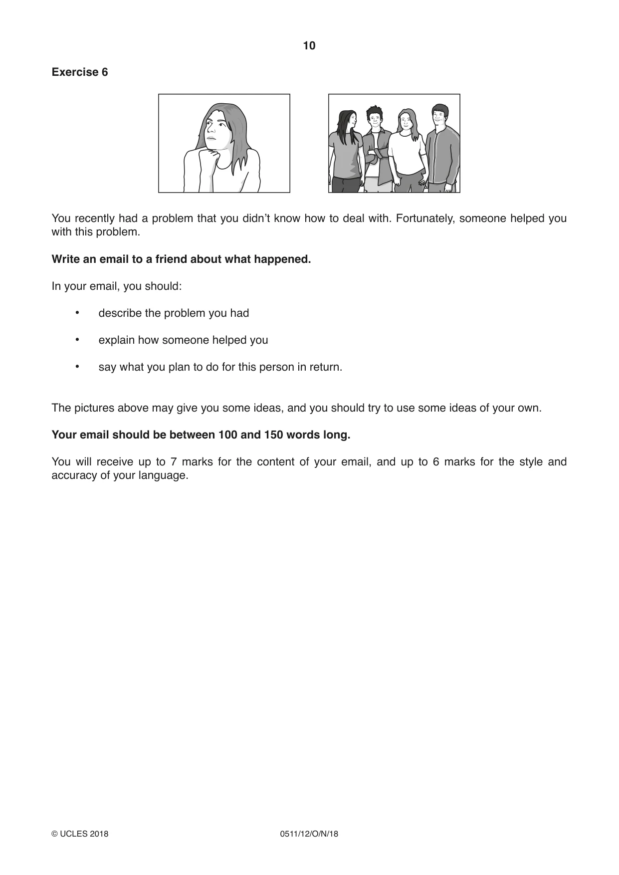 Cambridge IGCSE English - Second Language (count-in oral) 0511 2018 Oct/Nov Paper 1 · Variant 2 question paper, page 10 of 16