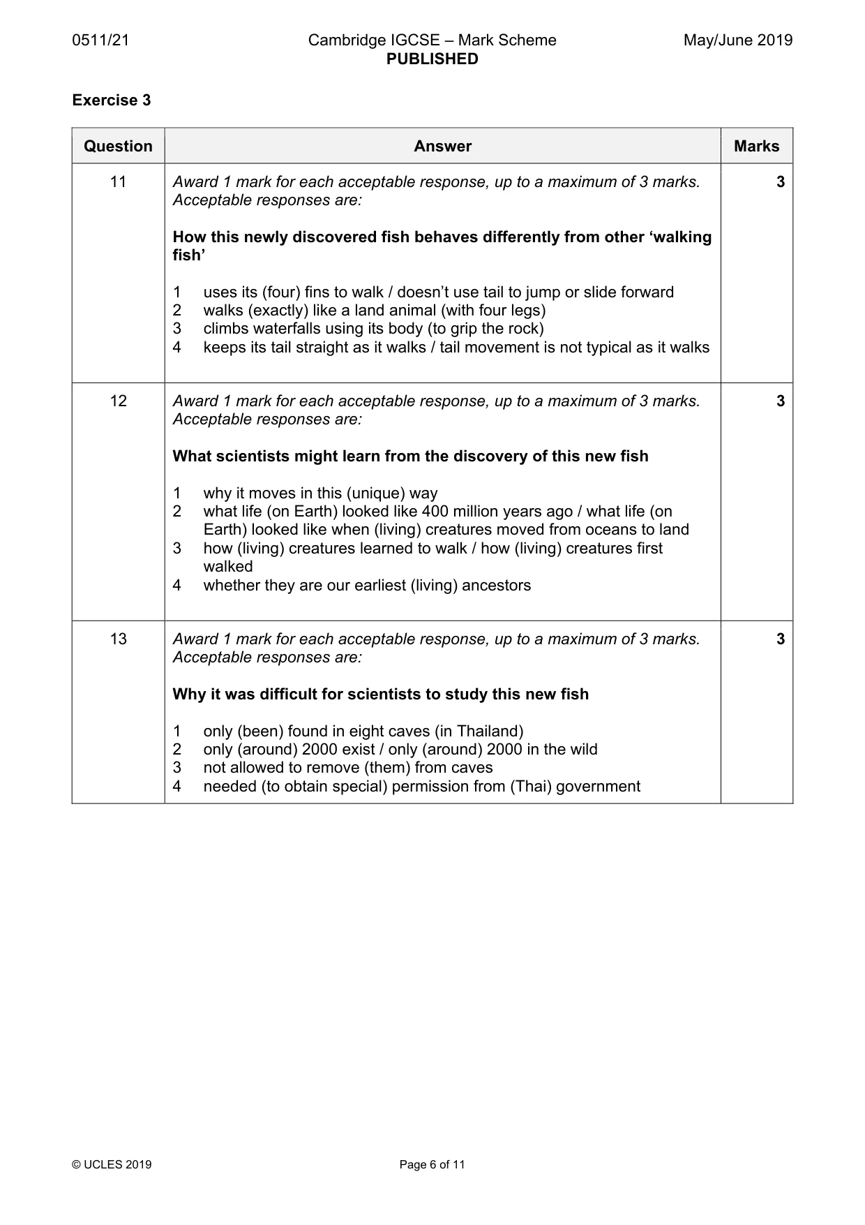 Mark scheme, page 6 of 11