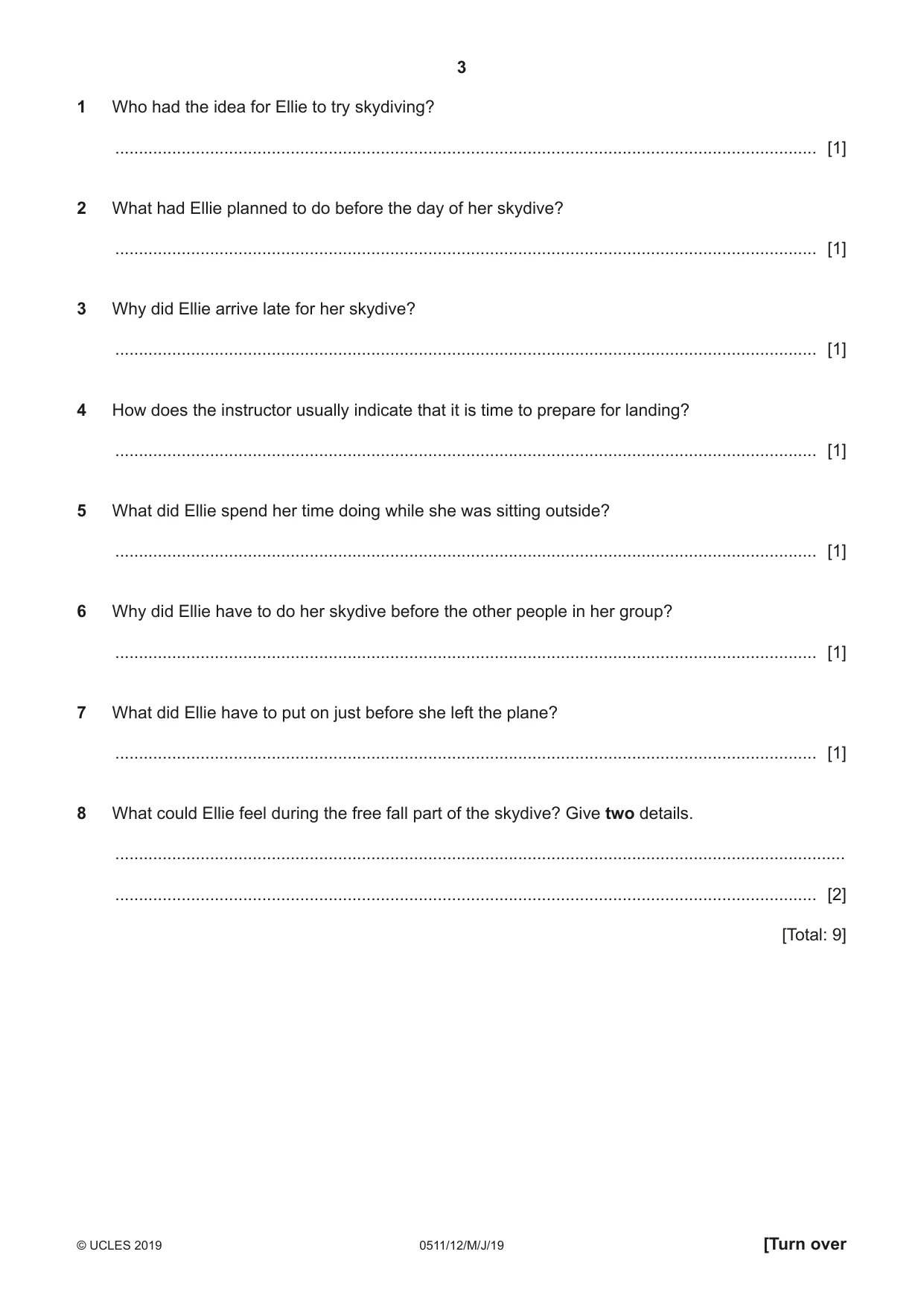 Cambridge IGCSE English - Second Language (count-in oral) 0511 2019 May/June Paper 1 · Variant 2 question paper, page 3 of 16