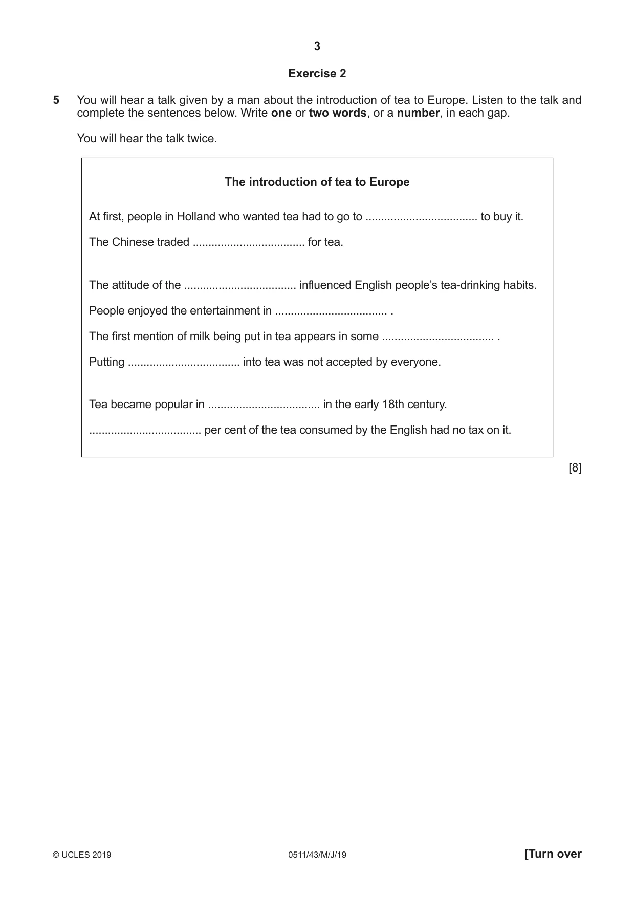 Cambridge IGCSE English - Second Language (count-in oral) 0511 2019 May/June Paper 4 · Variant 3 question paper, page 3 of 12
