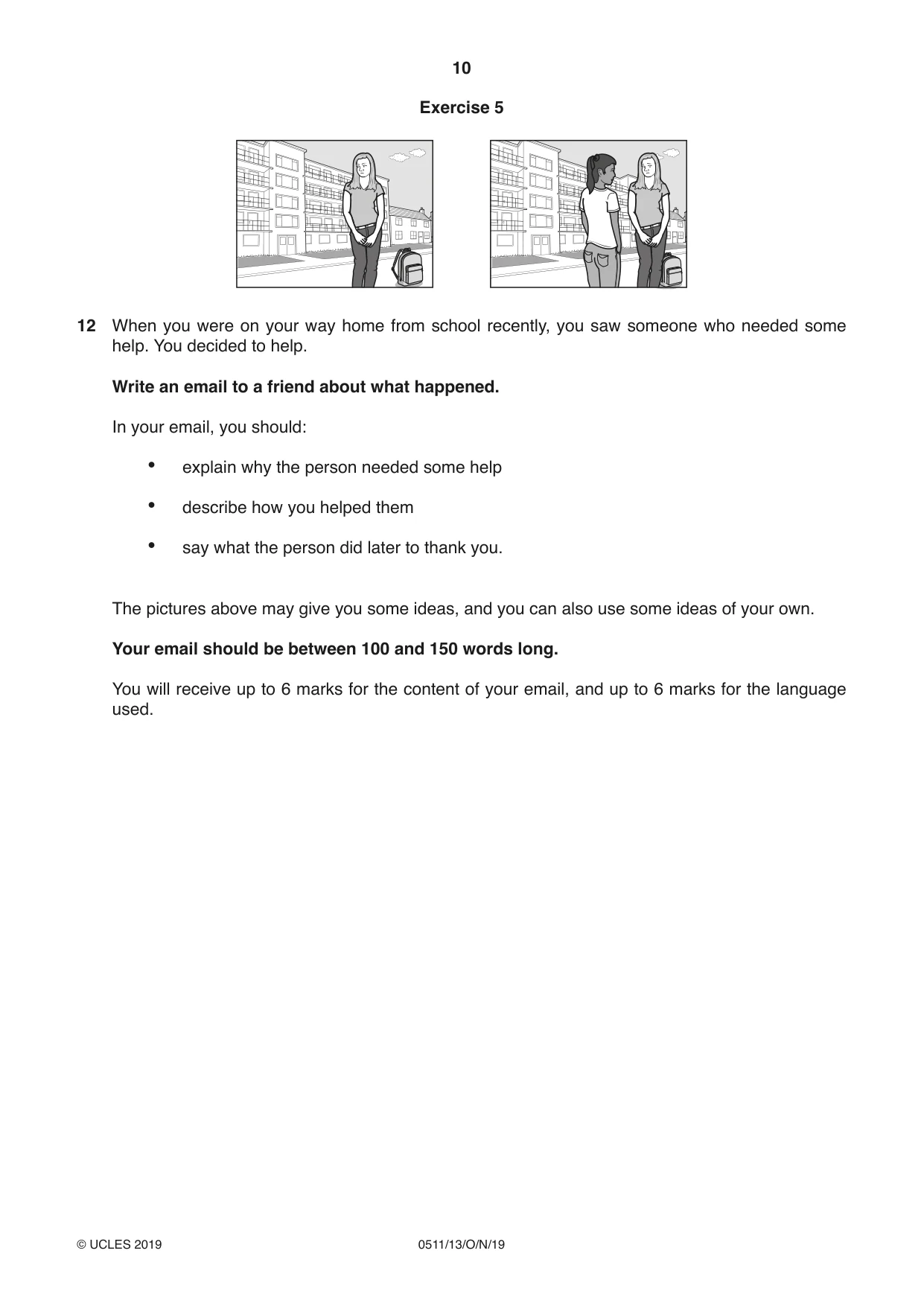 Cambridge IGCSE English - Second Language (count-in oral) 0511 2019 Oct/Nov Paper 1 · Variant 3 question paper, page 10 of 16