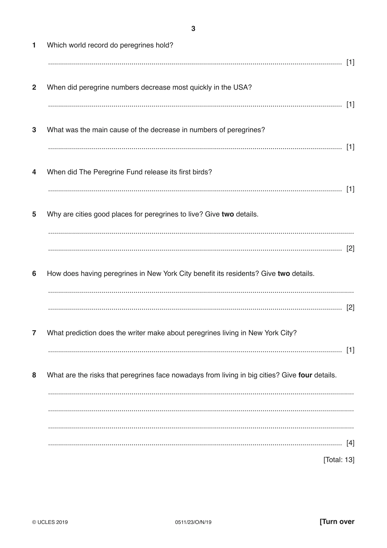 Cambridge IGCSE English - Second Language (count-in oral) 0511 2019 Oct/Nov Paper 2 · Variant 3 question paper, page 3 of 16