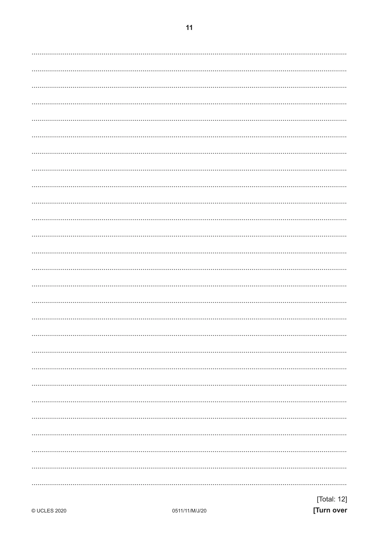 Cambridge IGCSE English - Second Language (count-in oral) 0511 2020 May/June Paper 1 · Variant 1 question paper, page 11 of 16