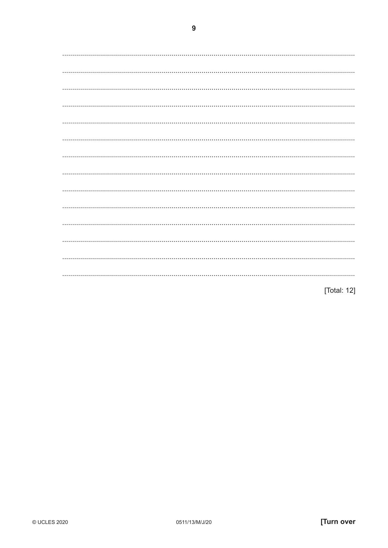 Cambridge IGCSE English - Second Language (count-in oral) 0511 2020 May/June Paper 1 · Variant 3 question paper, page 9 of 16