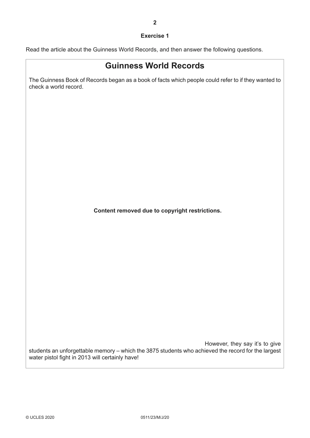 Cambridge IGCSE English - Second Language (count-in oral) 0511 2020 May/June Paper 2 · Variant 3 question paper, page 2 of 16