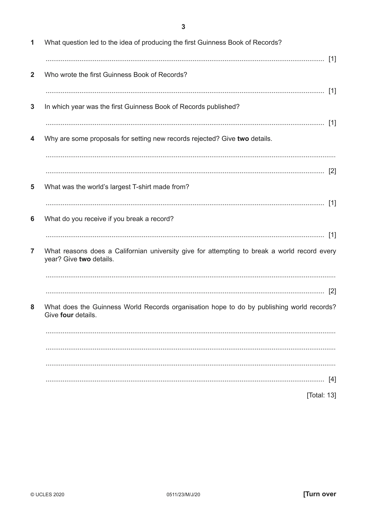 Cambridge IGCSE English - Second Language (count-in oral) 0511 2020 May/June Paper 2 · Variant 3 question paper, page 3 of 16