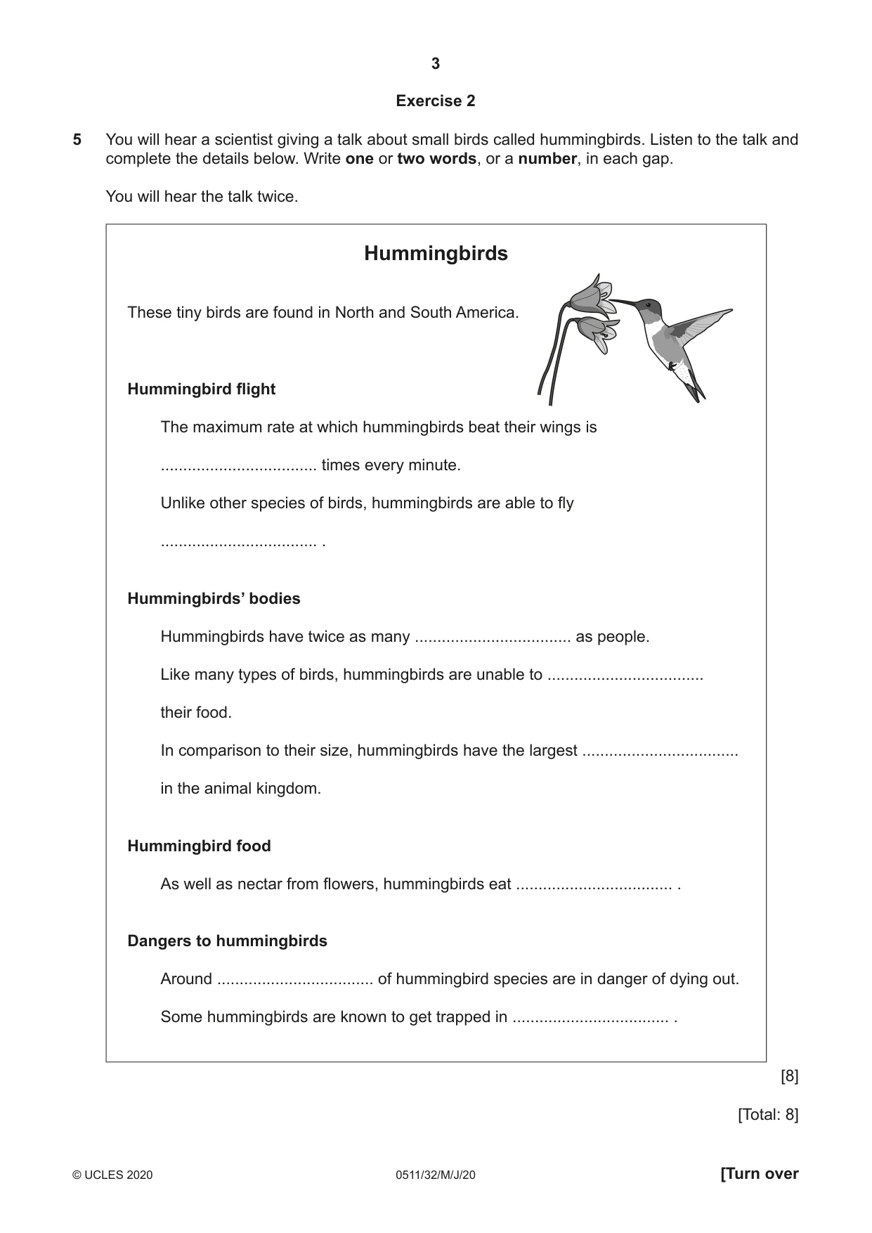 Cambridge IGCSE English - Second Language (count-in oral) 0511 2020 May/June Paper 3 · Variant 2 question paper, page 3 of 8