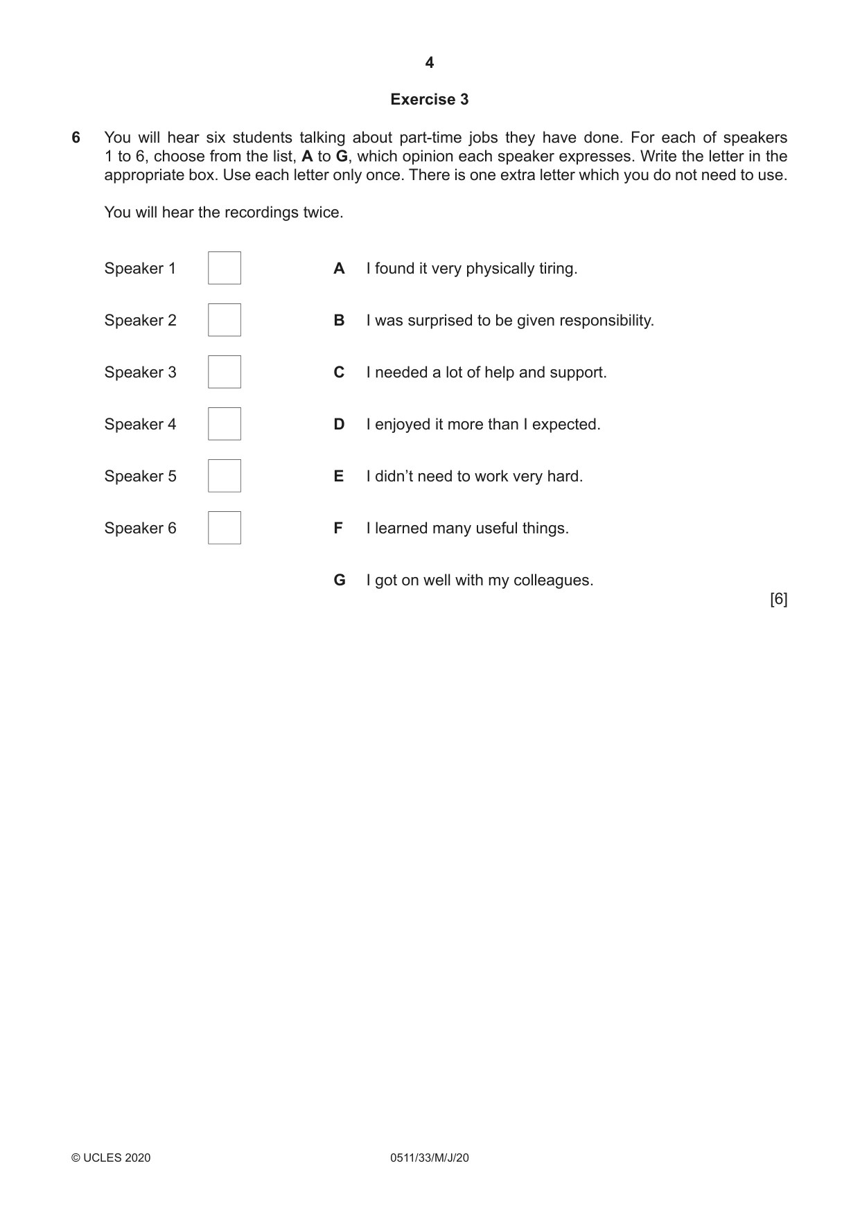 Cambridge IGCSE English - Second Language (count-in oral) 0511 2020 May/June Paper 3 · Variant 3 question paper, page 4 of 8