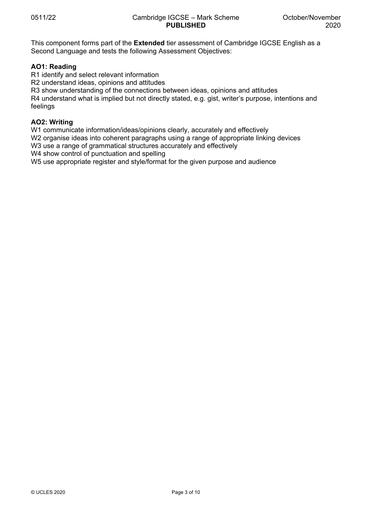 Mark scheme, page 3 of 10