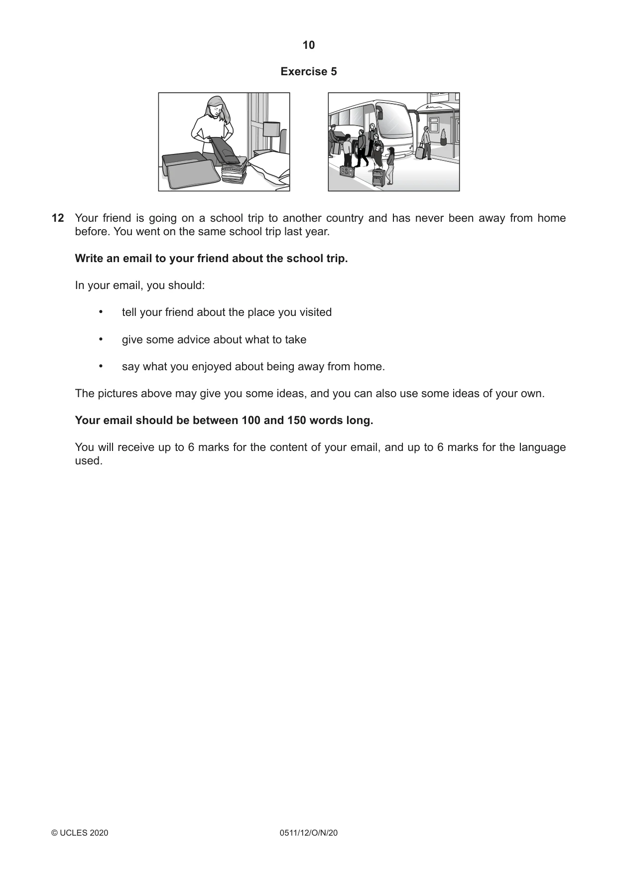 Cambridge IGCSE English - Second Language (count-in oral) 0511 2020 Oct/Nov Paper 1 · Variant 2 question paper, page 10 of 16