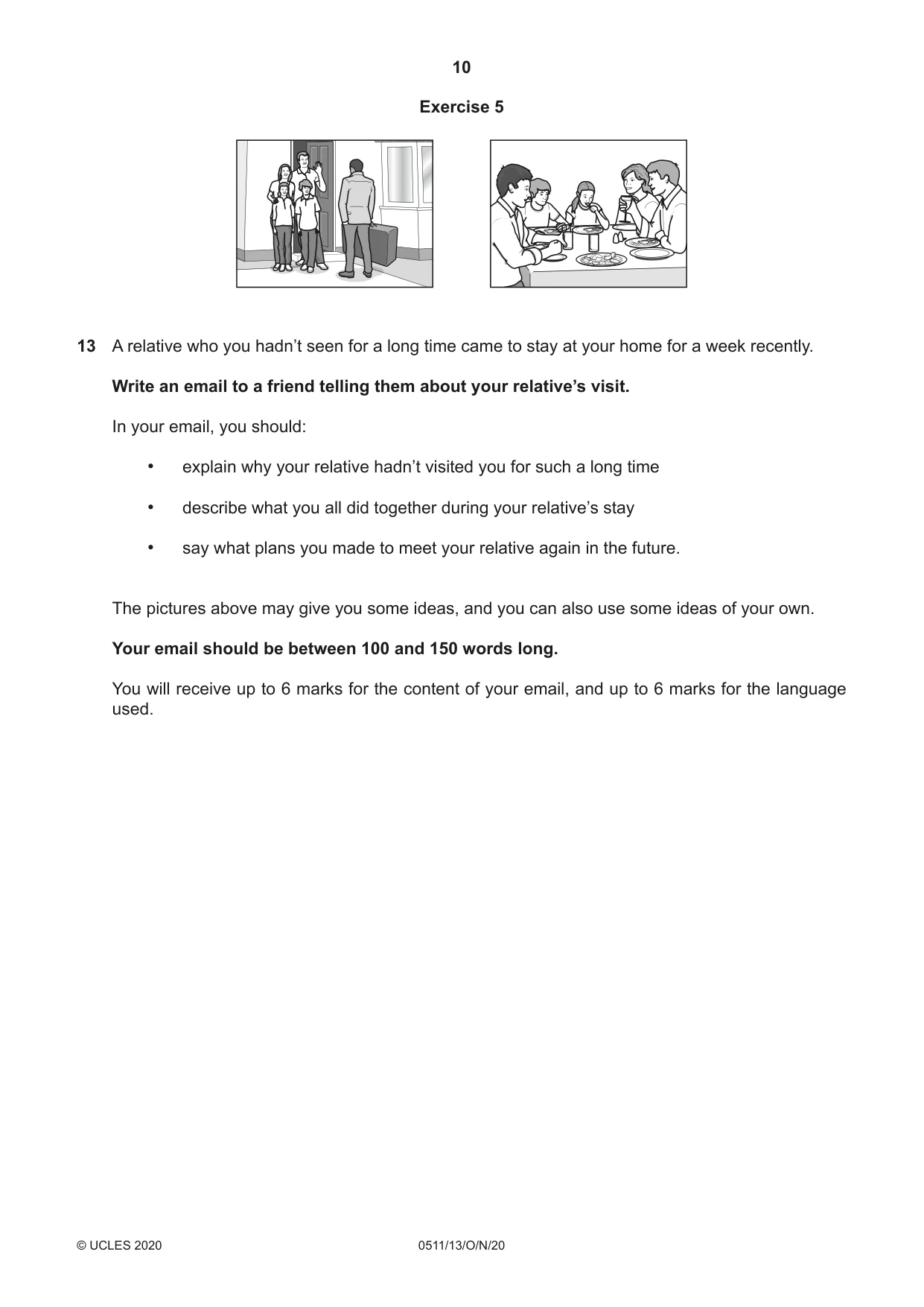 Cambridge IGCSE English - Second Language (count-in oral) 0511 2020 Oct/Nov Paper 1 · Variant 3 question paper, page 10 of 16