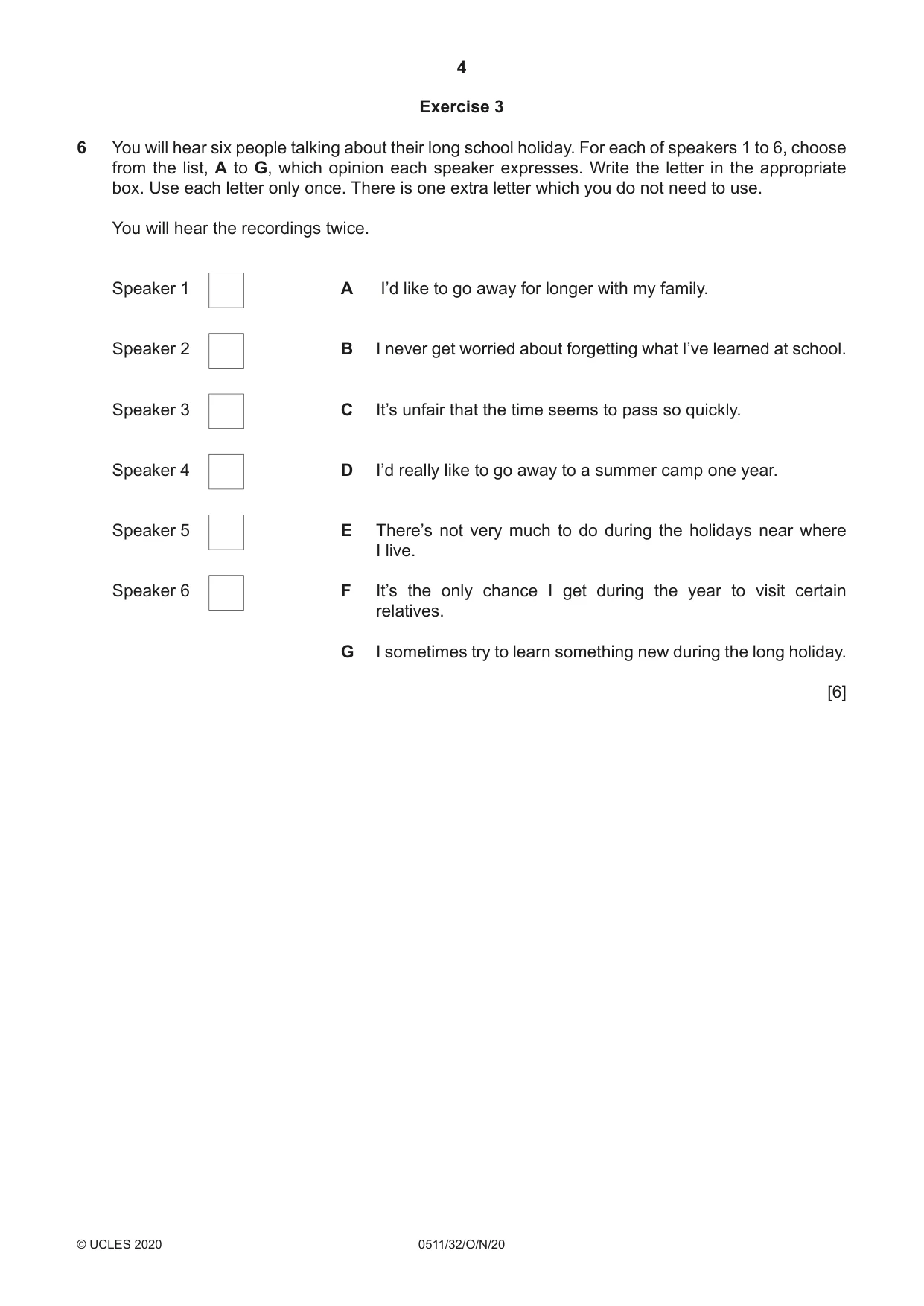 Cambridge IGCSE English - Second Language (count-in oral) 0511 2020 Oct/Nov Paper 3 · Variant 2 question paper, page 4 of 8